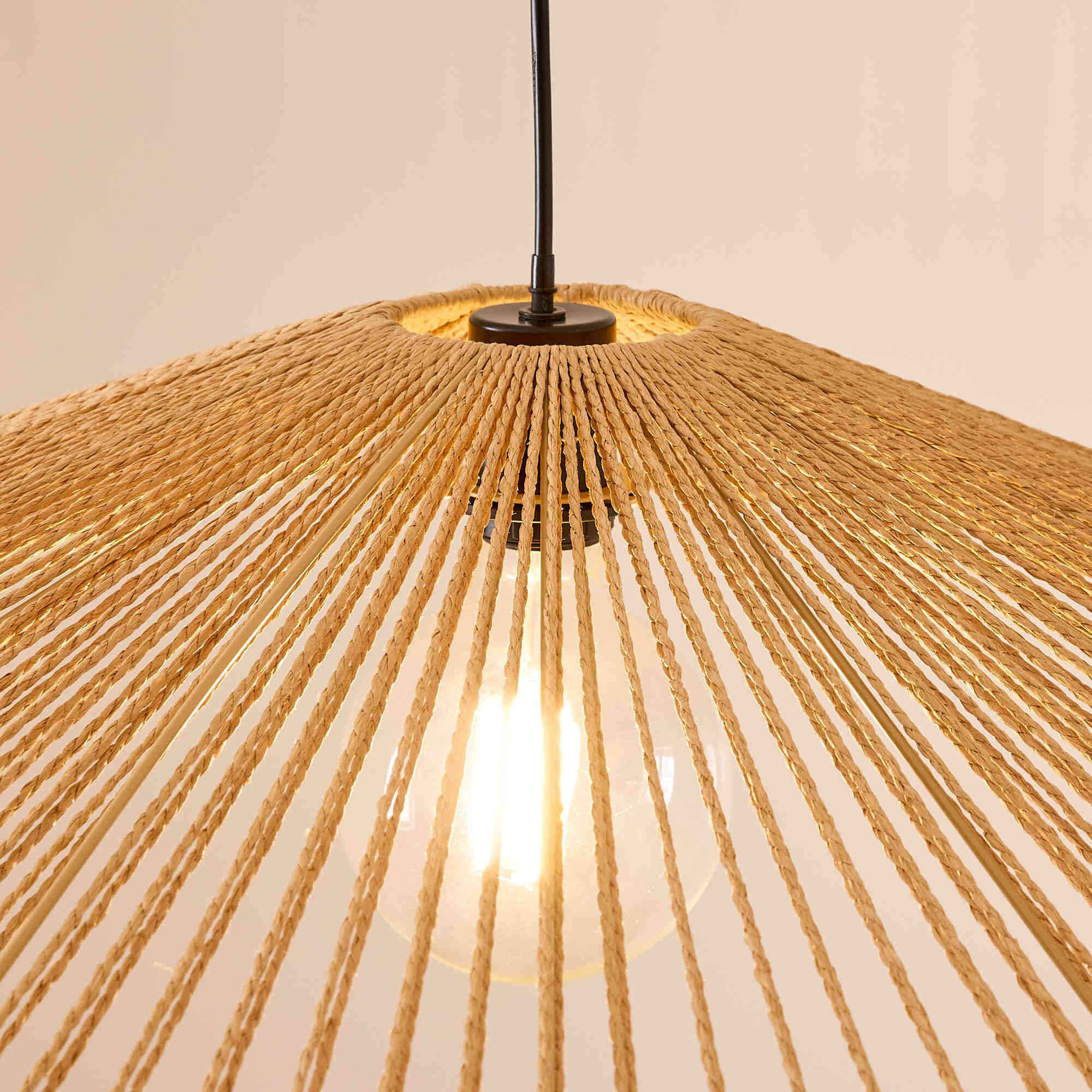 Suspension COROLLE corde papier naturel Ø90cm