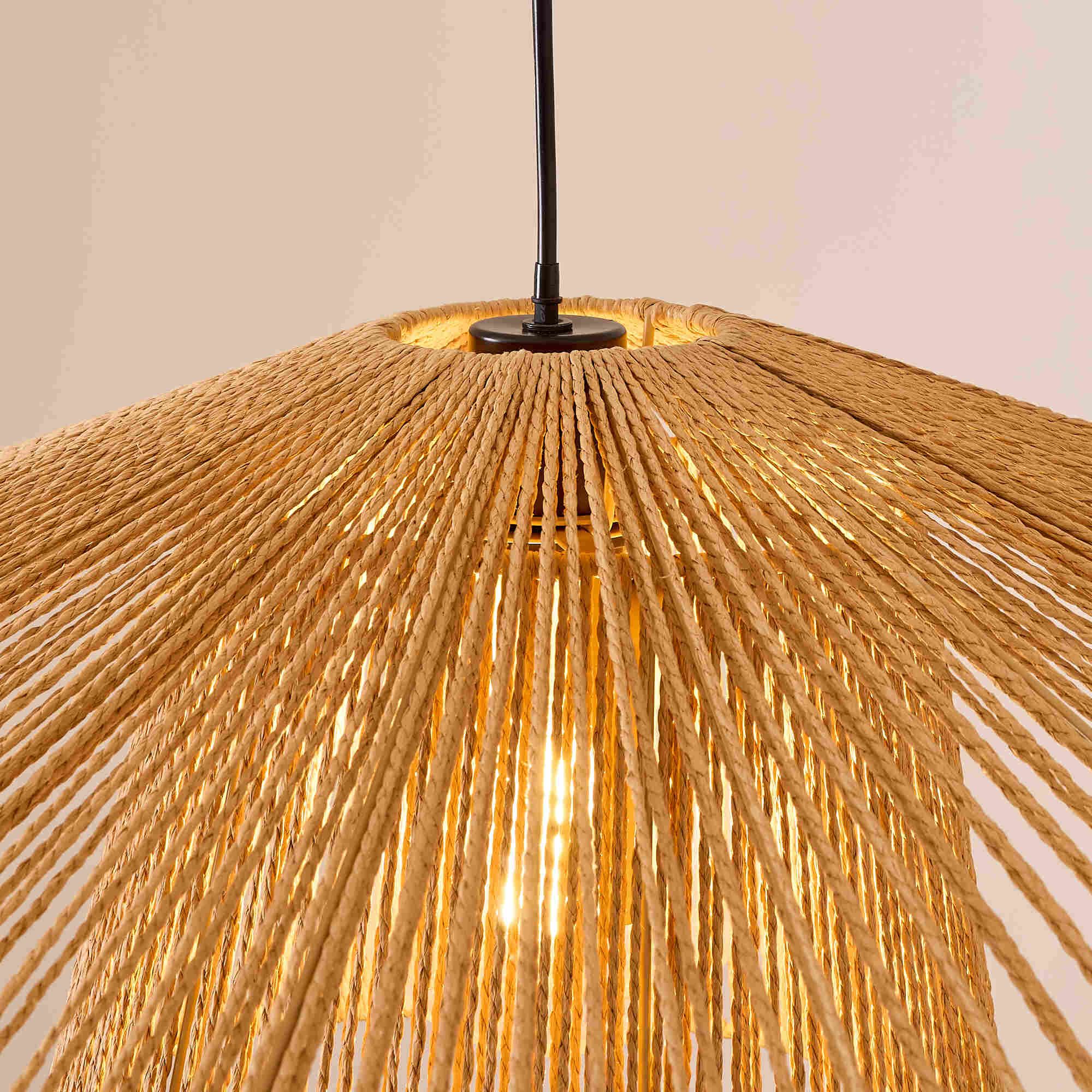 Suspension COROLLE duo corde papier naturel Ø90cm