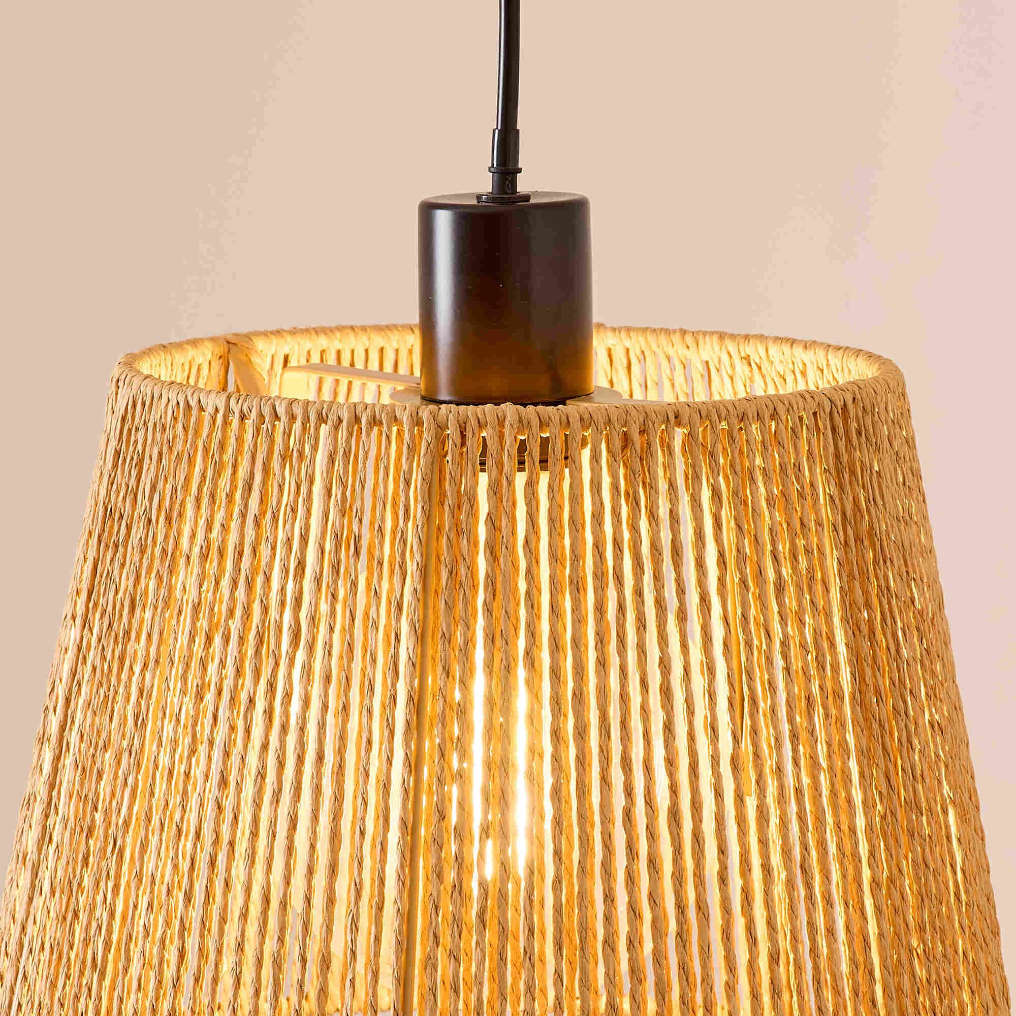 Suspension COROLLE corde papier naturel Ø28cm