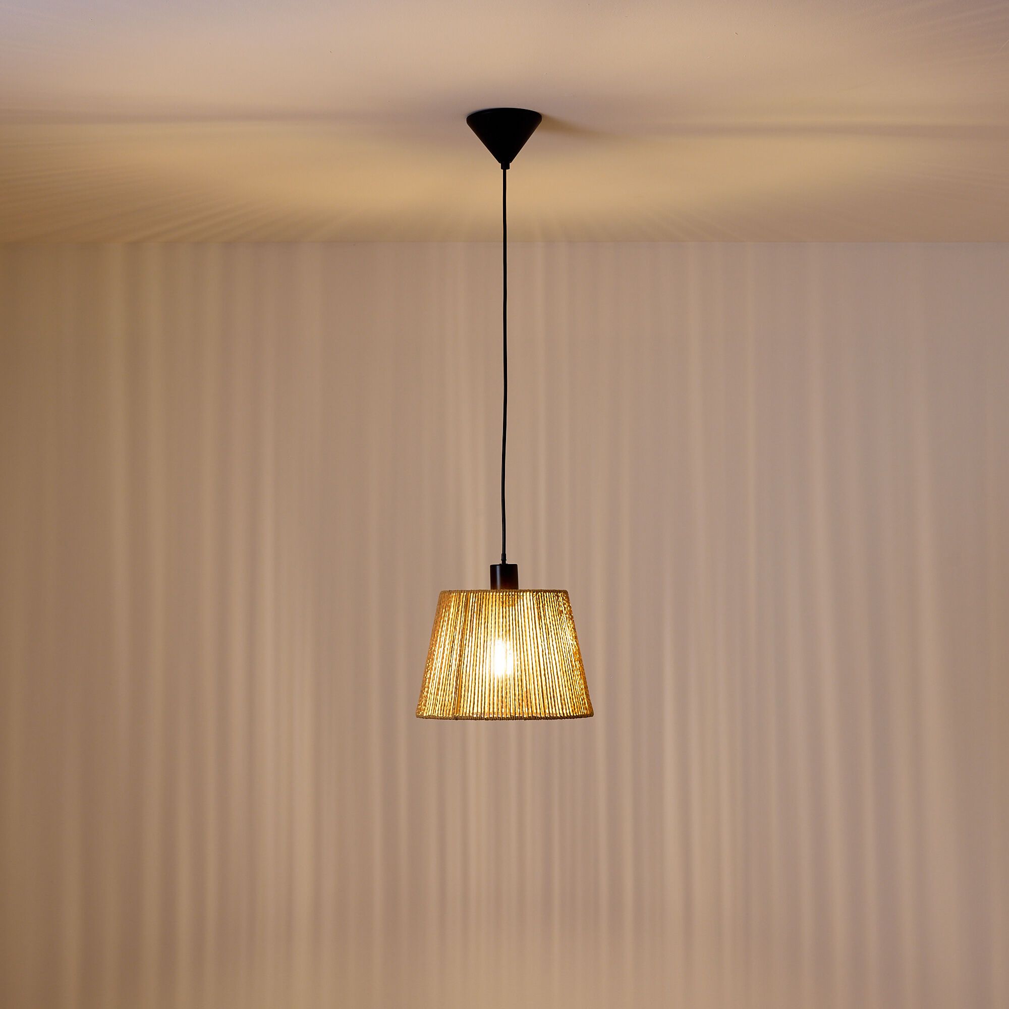 Suspension COROLLE corde papier naturel Ø28cm