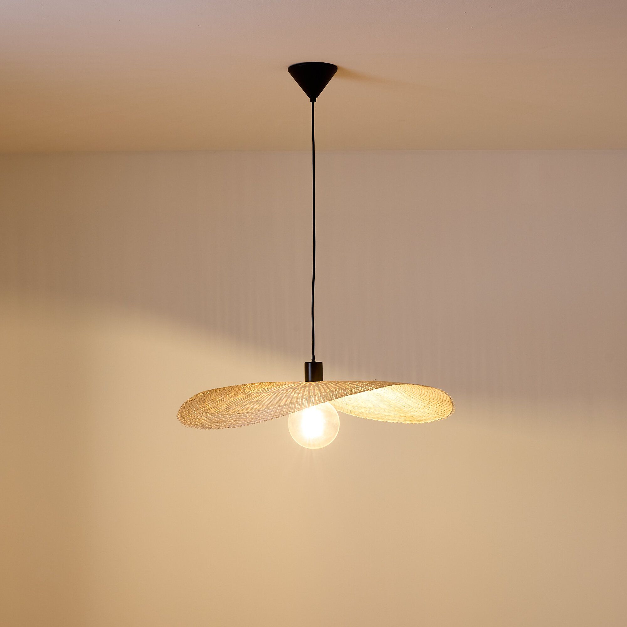 Suspension FLAT bambou naturel Ø70cm