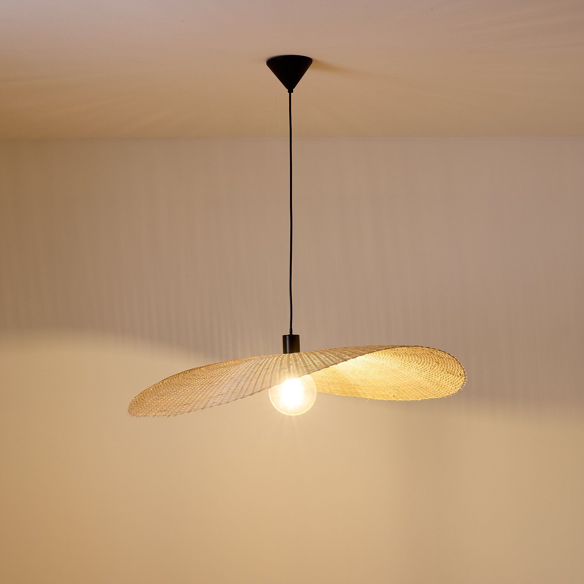 Suspension FLAT bambou naturel Ø90cm