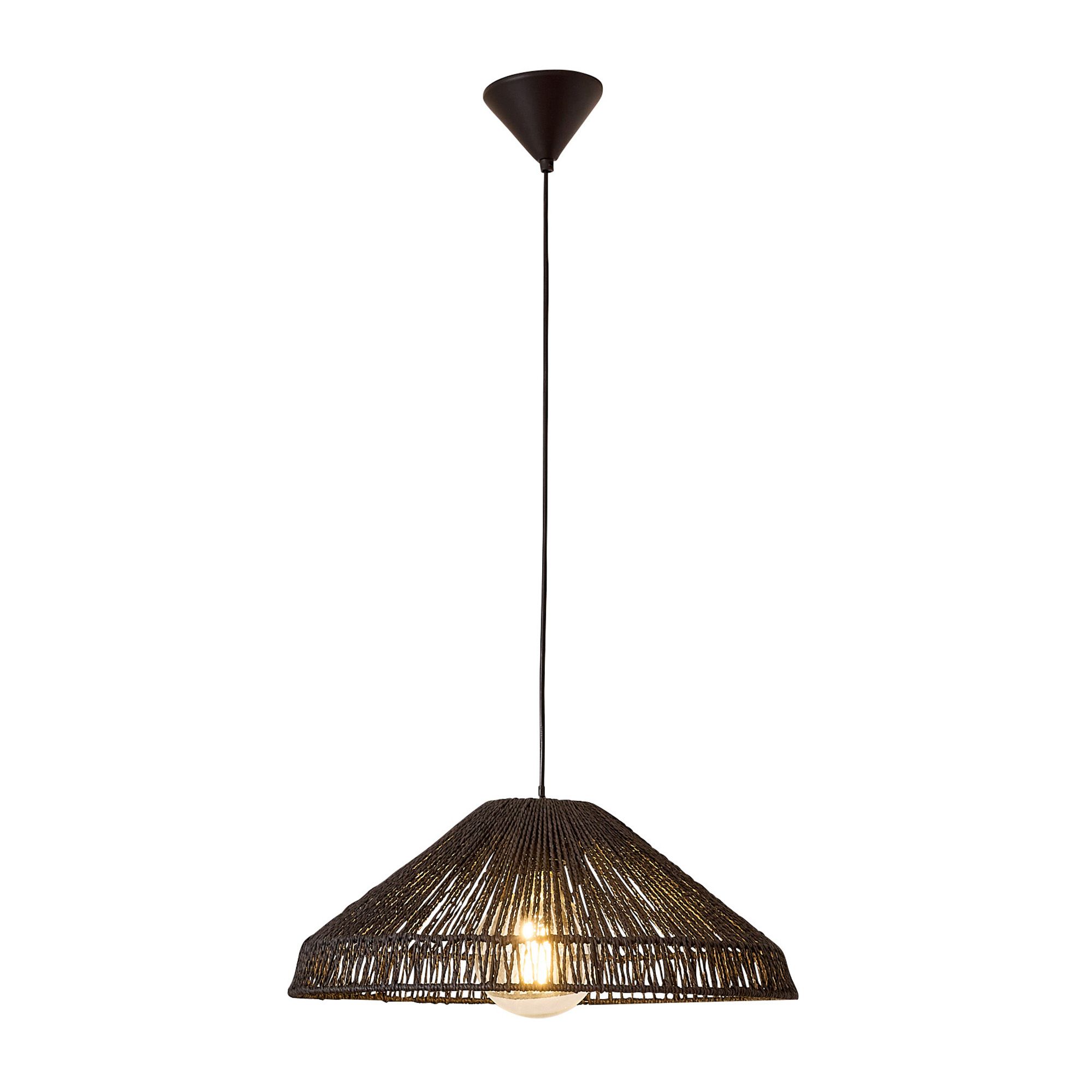 Suspension TOKYO corde de papier naturel noir Ø50cm