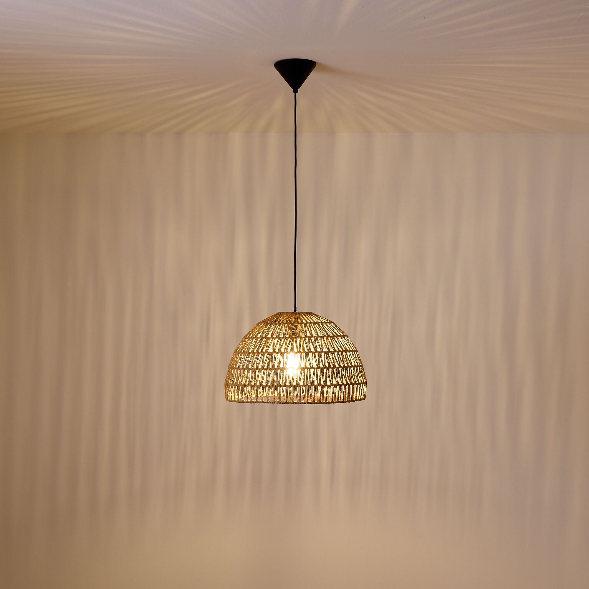 Suspension HARRY corde en papier naturel Ø40cm