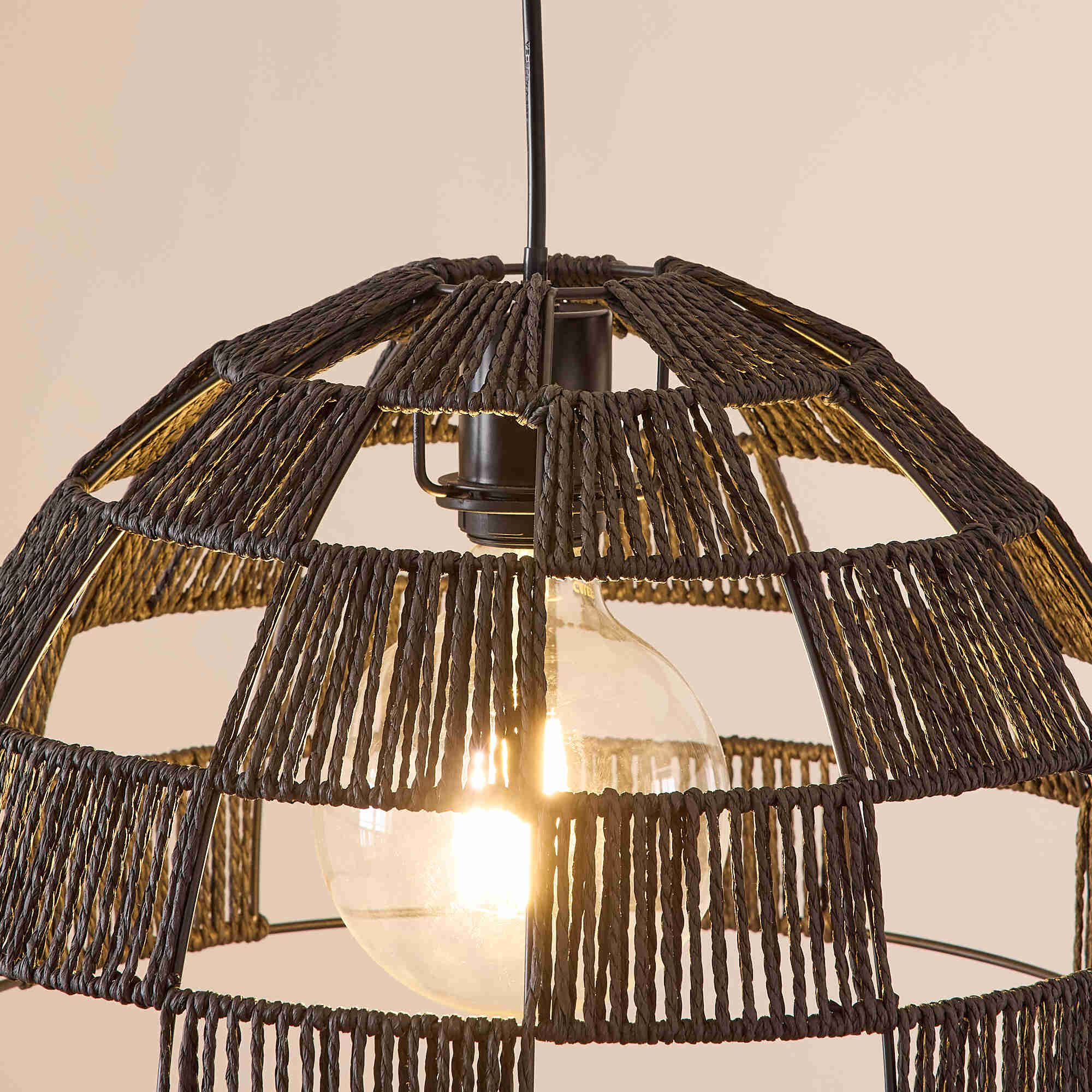 Suspension OPEN corde en papier noir Ø40 cm