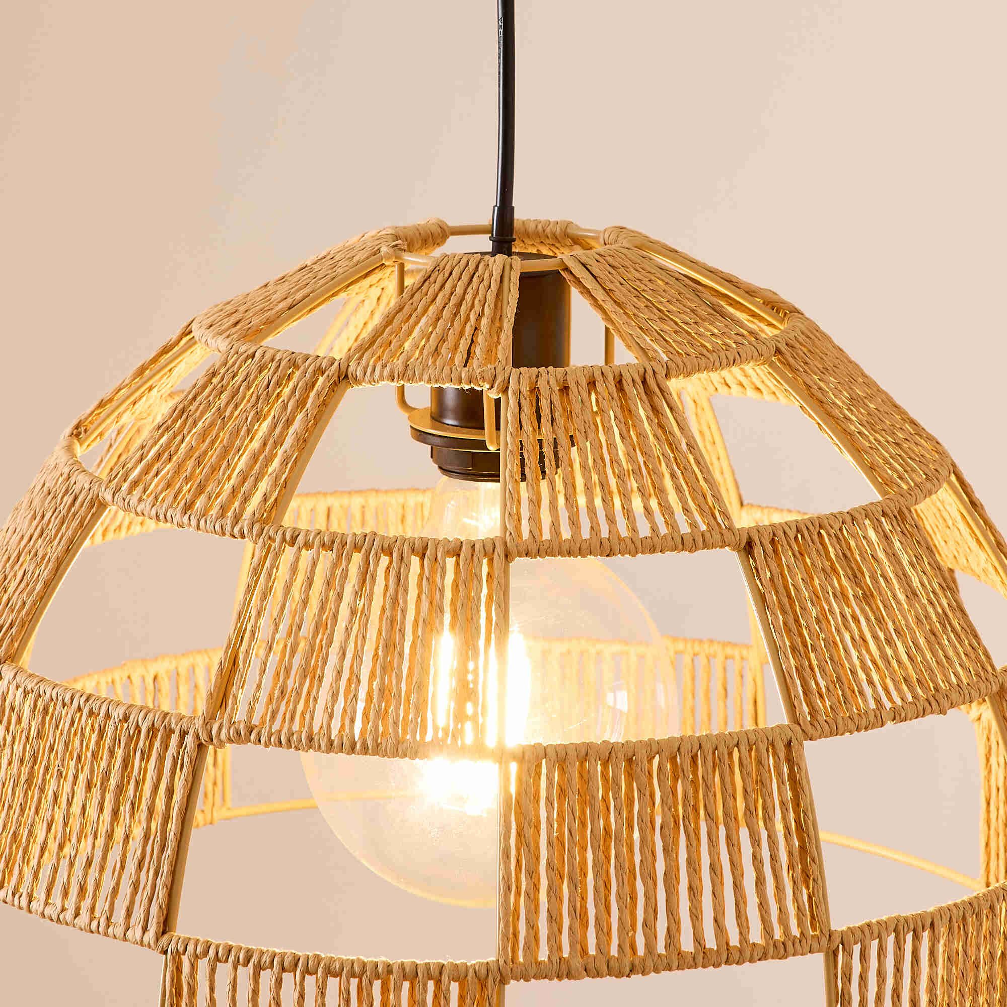 Suspension OPEN corde en papier naturel Ø40 cm