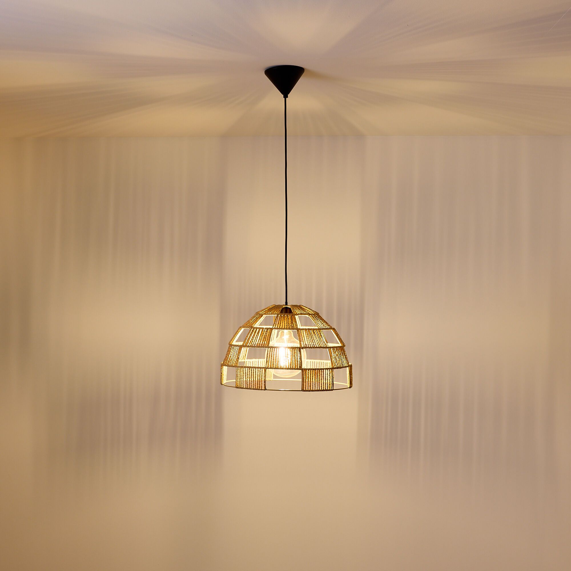 Suspension OPEN corde en papier naturel Ø40 cm