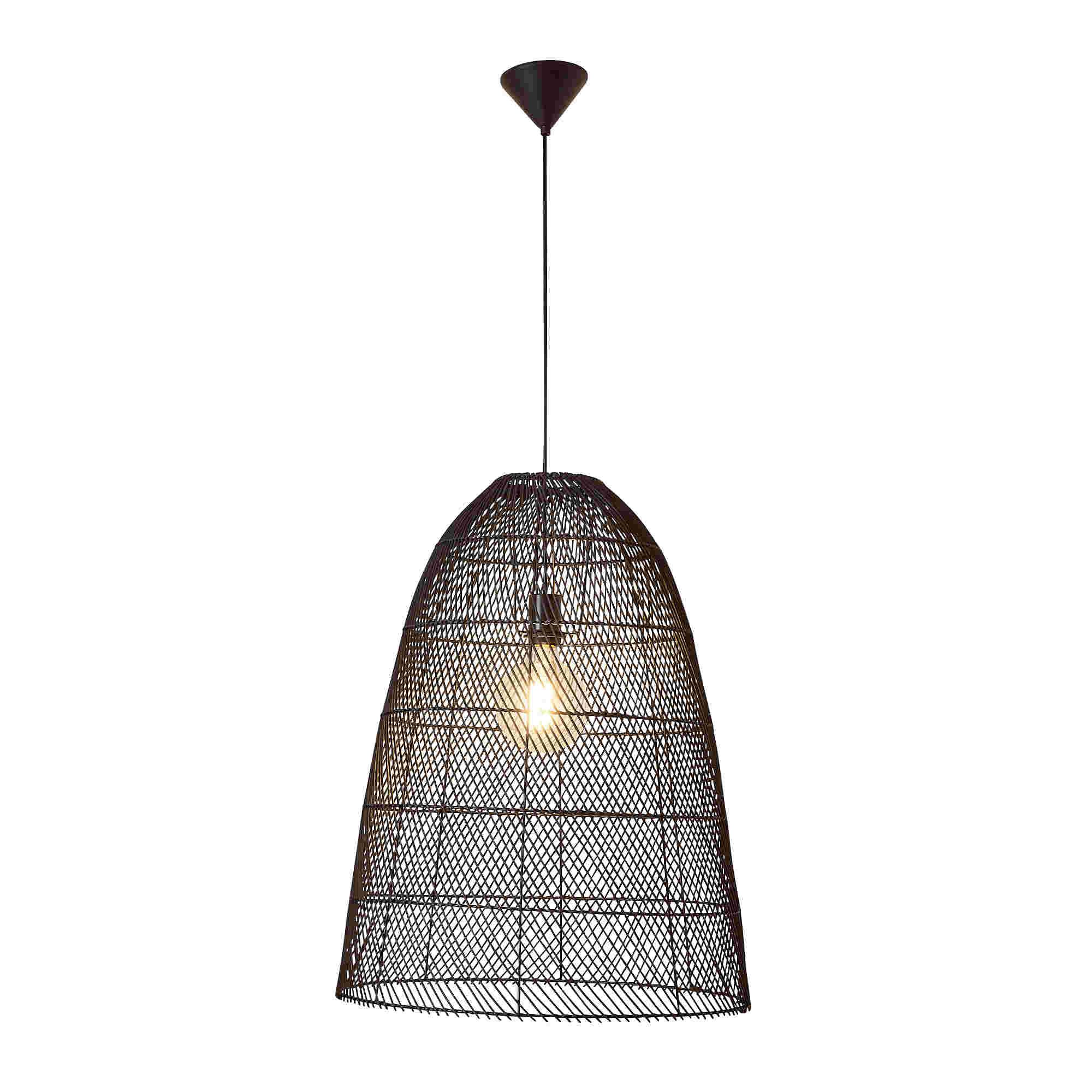 Suspension HARRY rotin noir Ø70cm