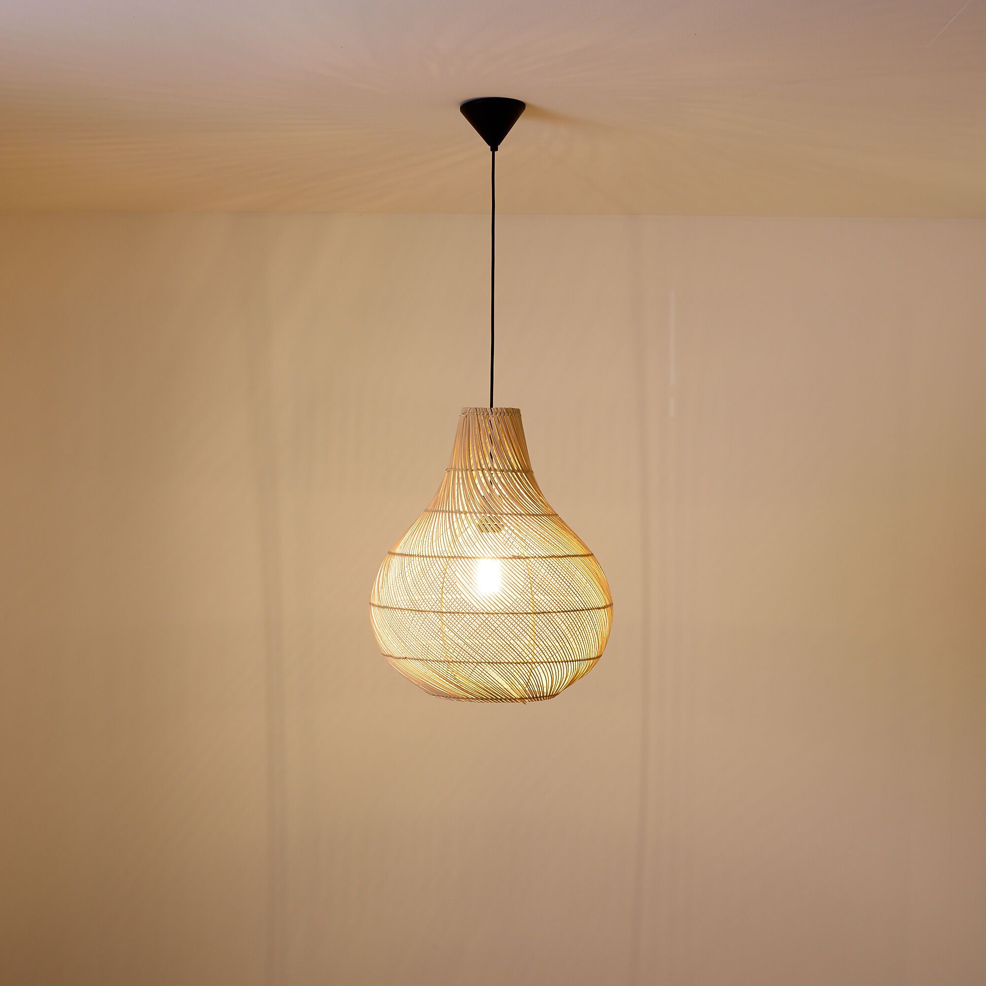 Suspension HANOI rotin naturel Ø45cm