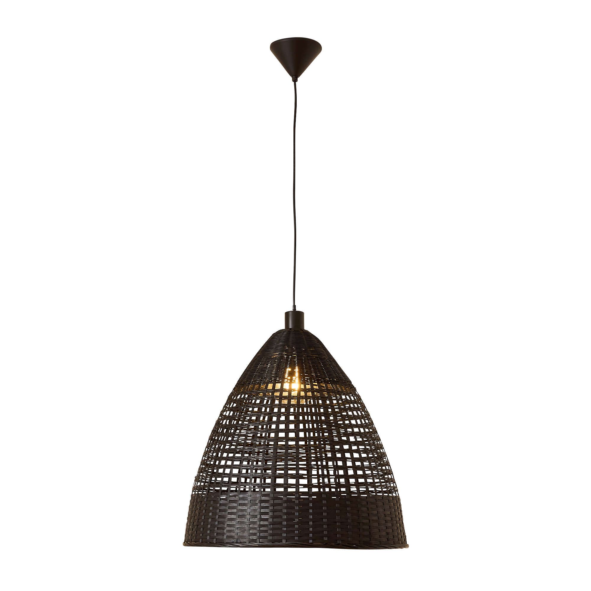 Suspension DANANG corde en papier noir Ø50cm