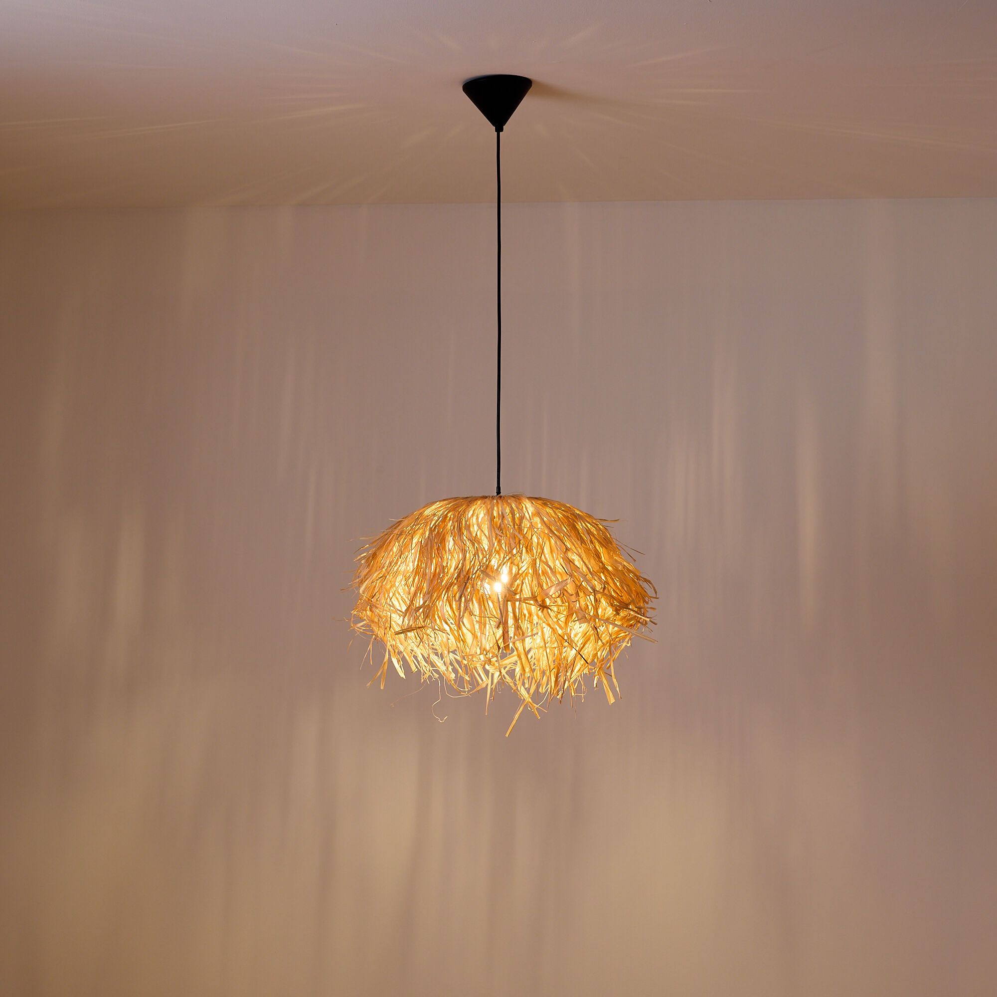 Suspension HALONG papier raphia naturel Ø40cm