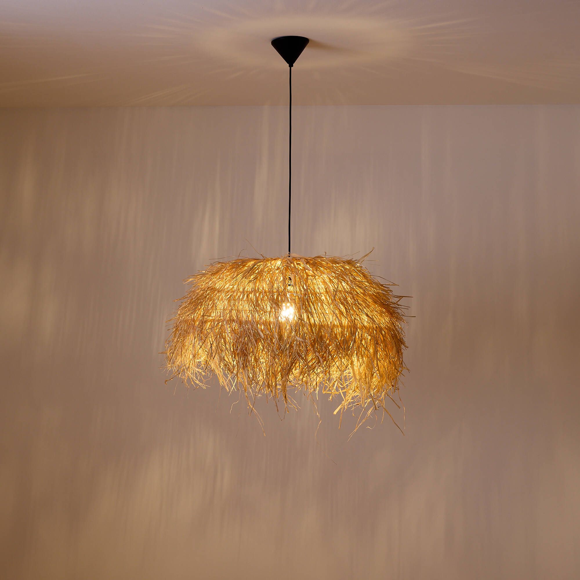 Suspension HALONG papier raphia naturel Ø60cm