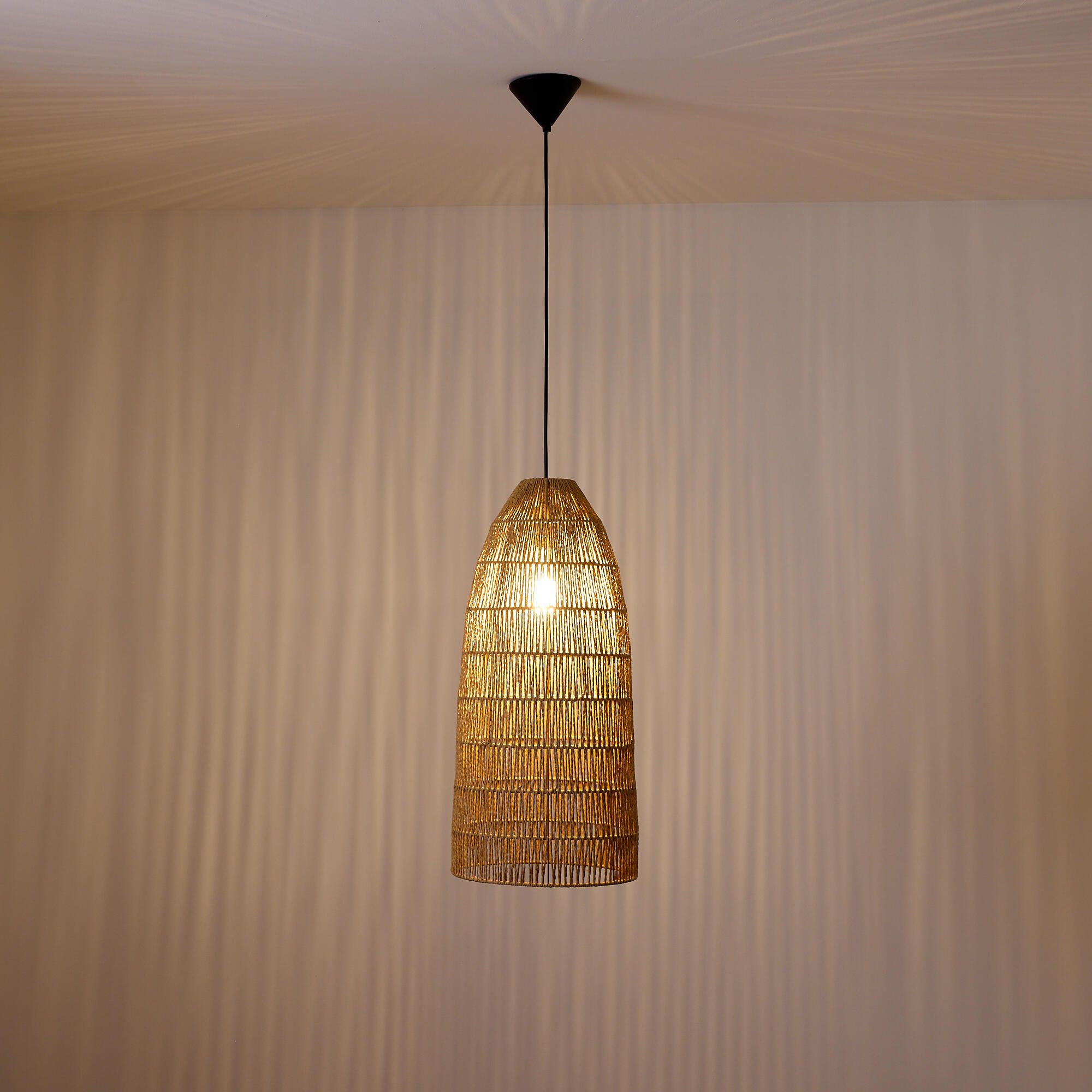 Suspension HUE raphia naturel Ø31cm