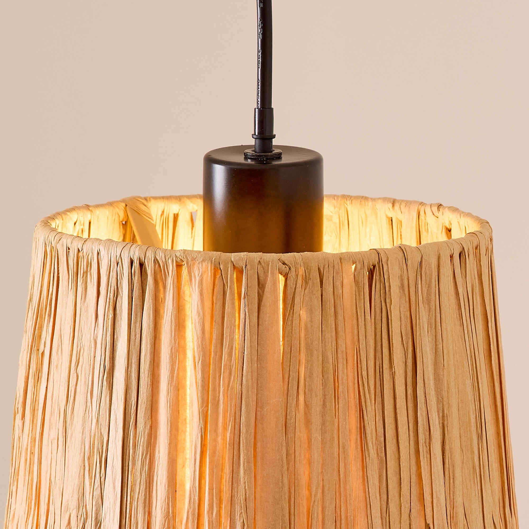 Suspension PAGLIA raphia naturel Ø20cm