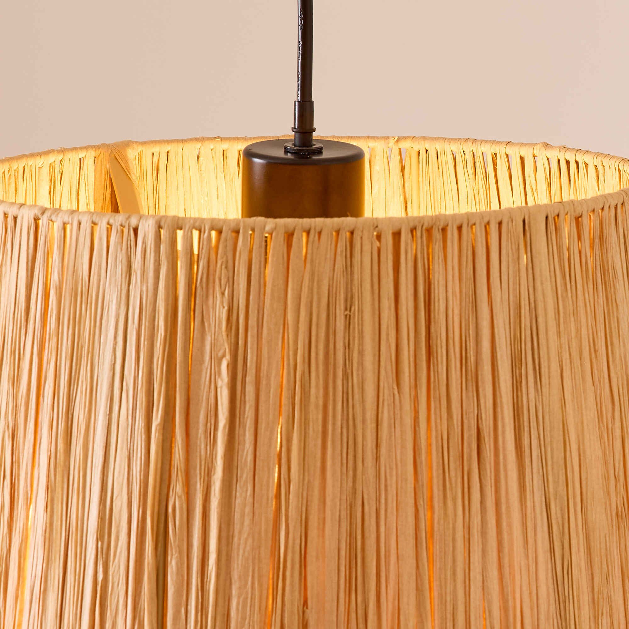 Suspension PAGLIA raphia naturel Ø30cm