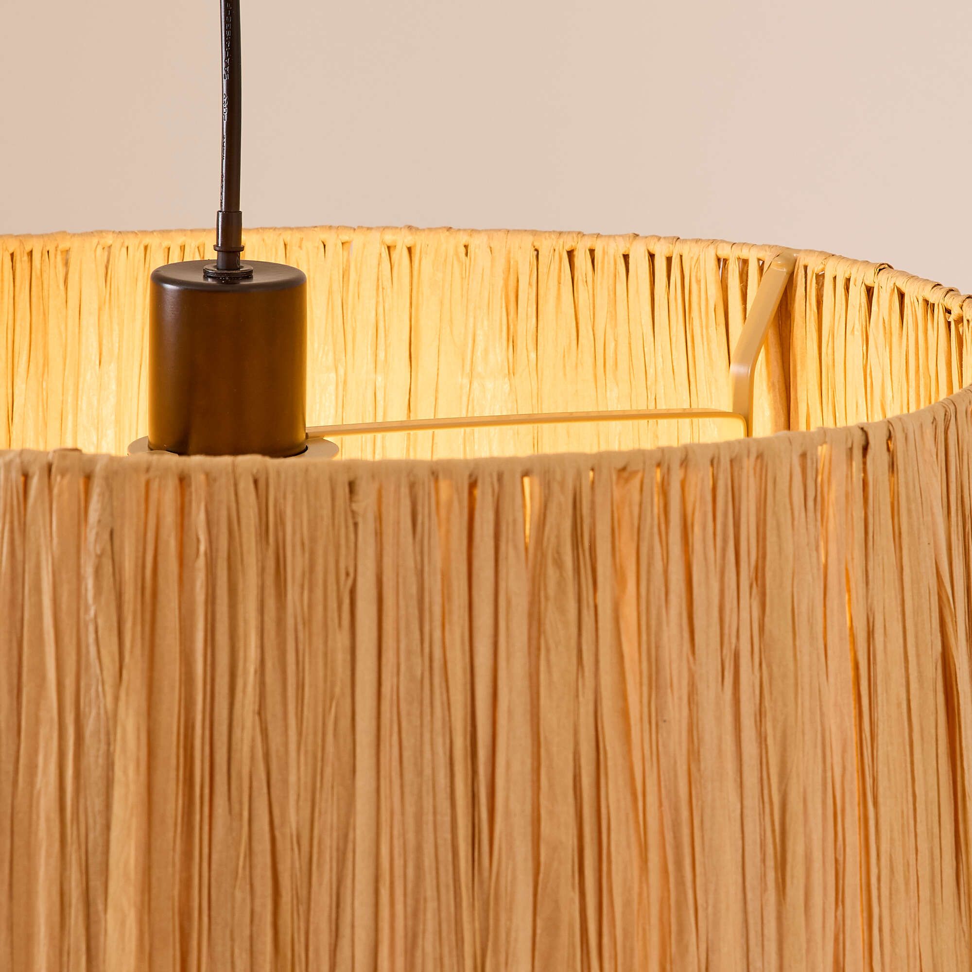 Suspension PAGLIA raphia naturel Ø50cm