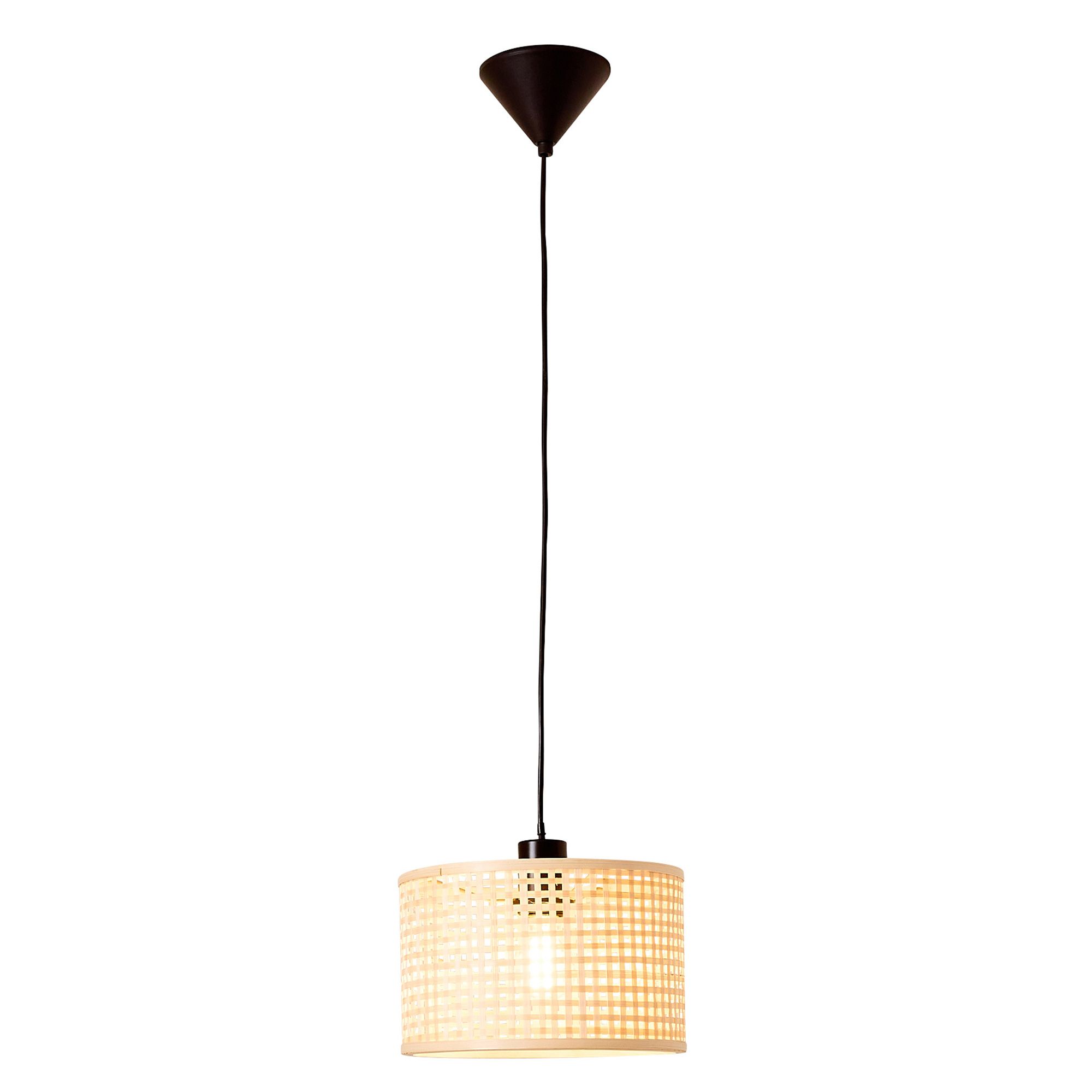 Suspension cylindre LANHA rotin naturel Ø25cm
