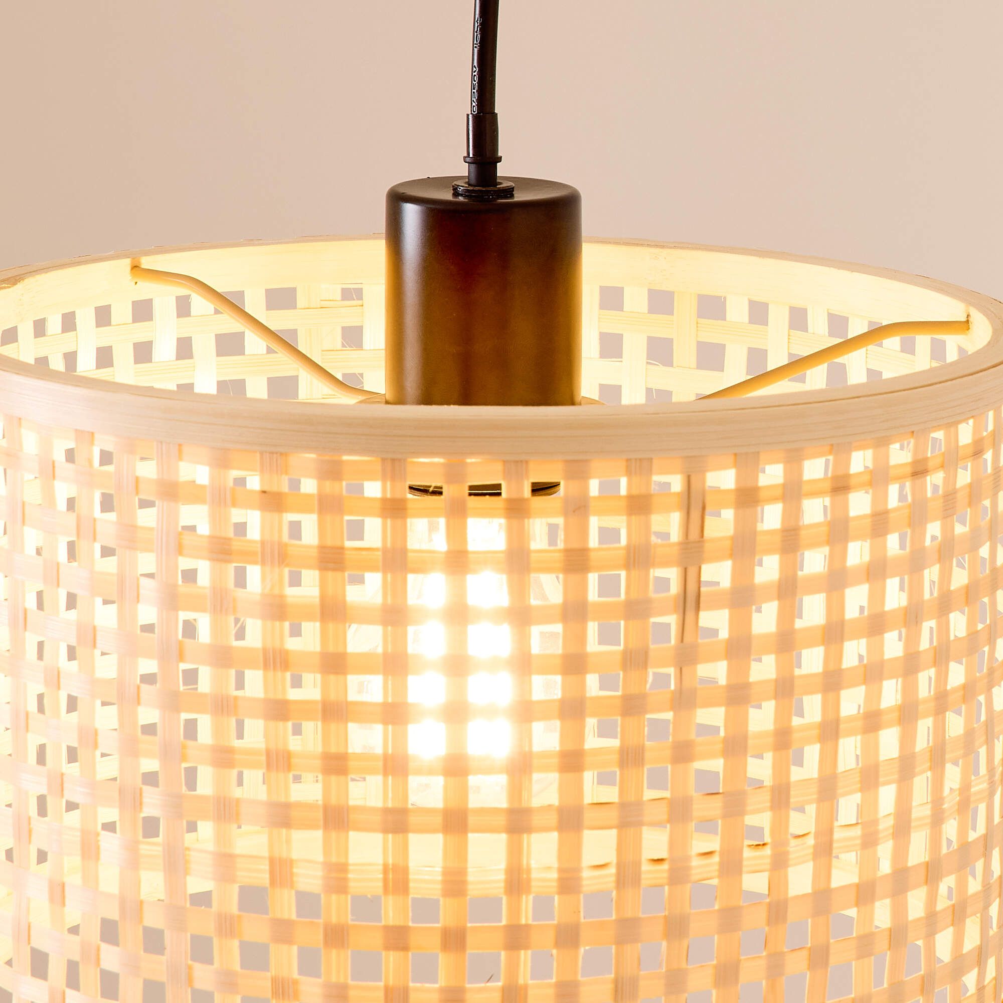 Suspension cylindre LANHA rotin naturel Ø25cm