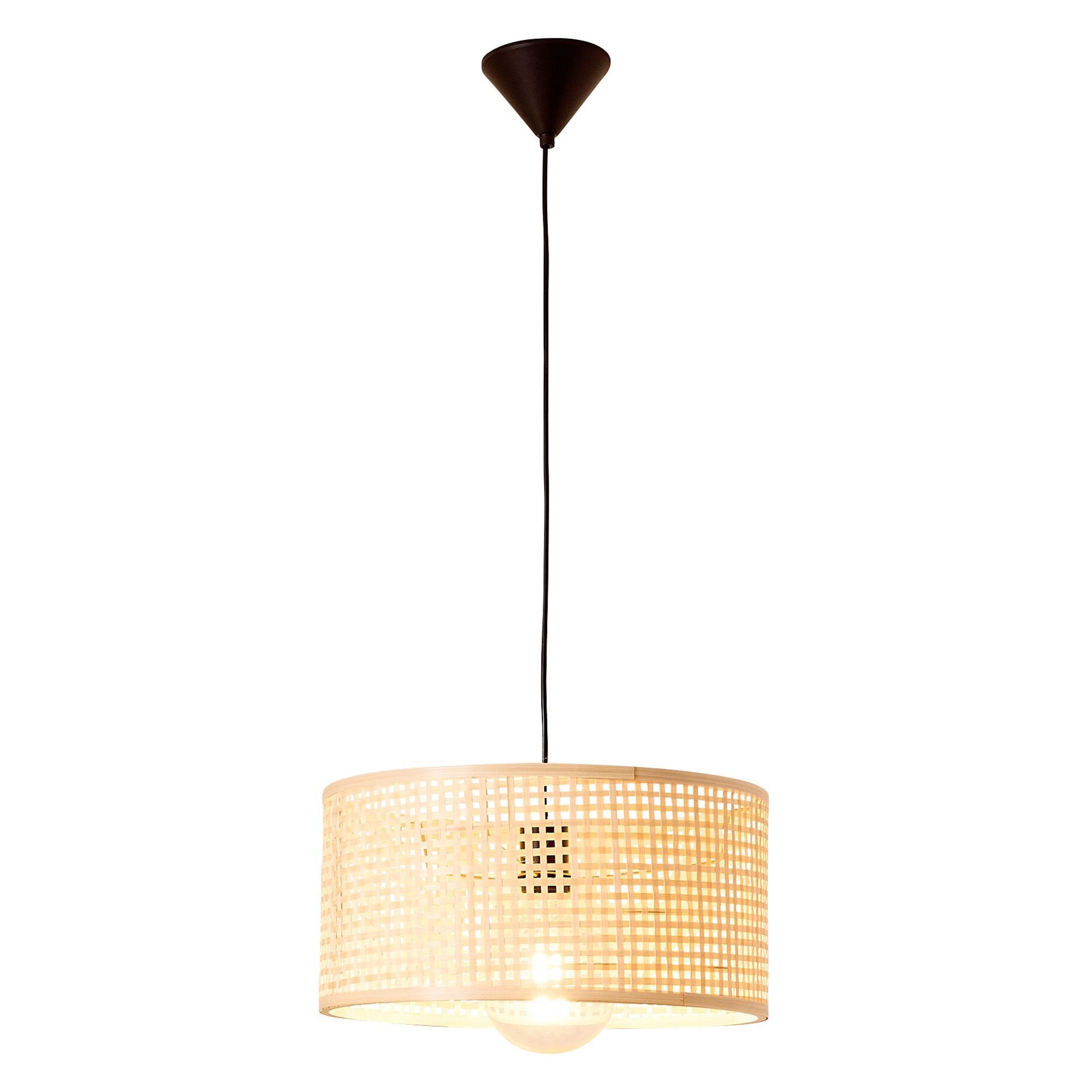 Suspension cylindre LANHA rotin naturel Ø40cm