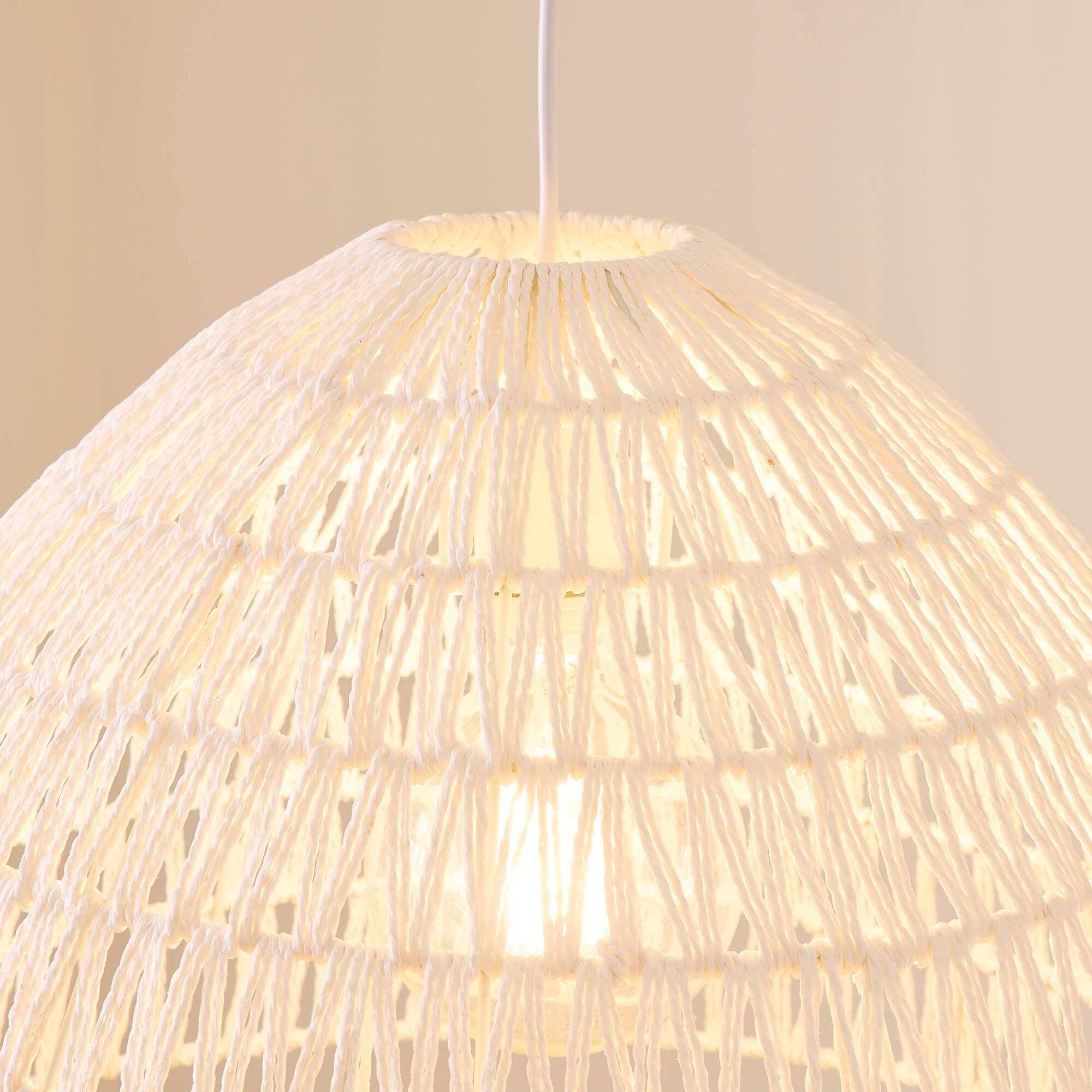 Suspension HARRY corde papier naturel/blanc Ø60cm