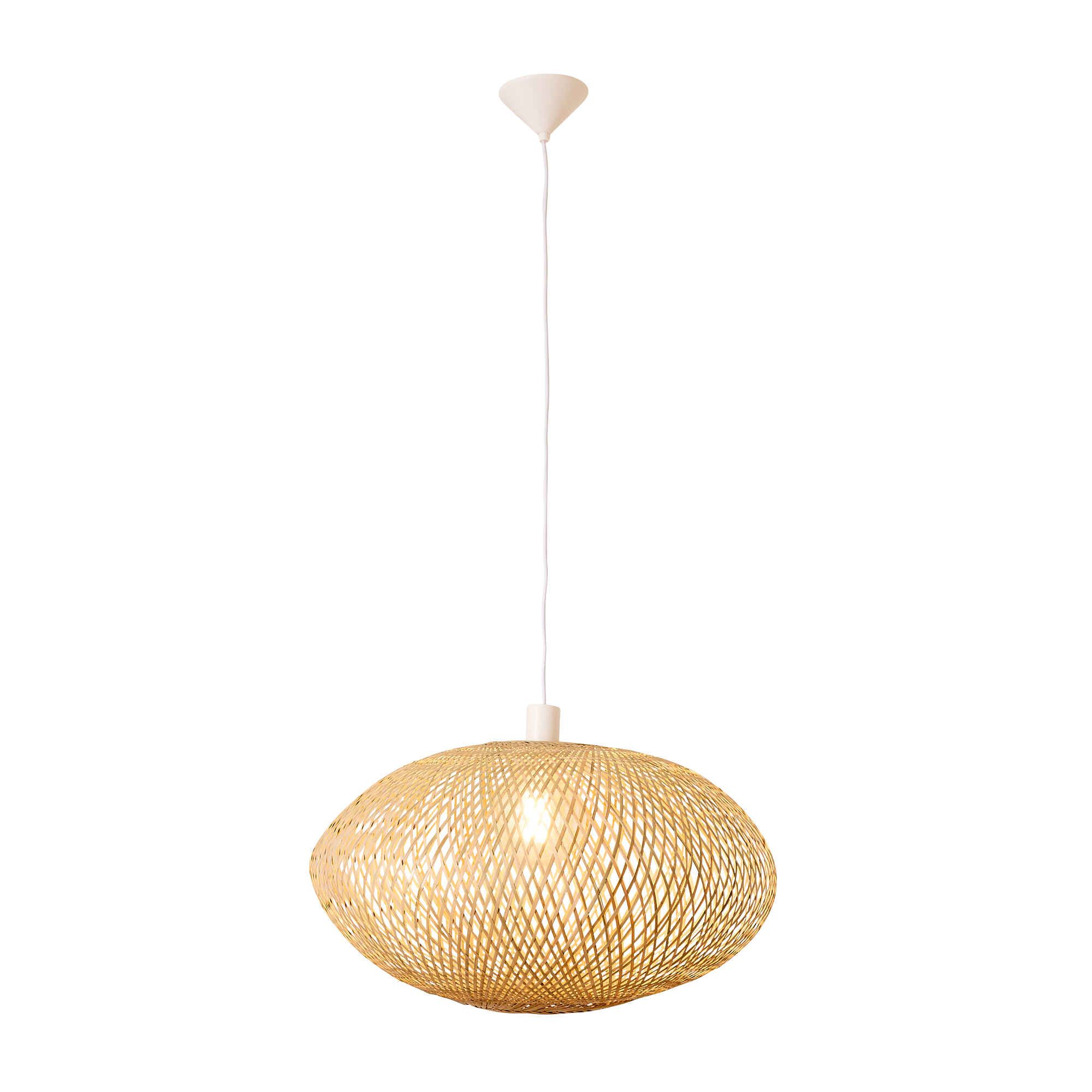 Suspension BOLLA bambou naturel/blanc Ø60cm