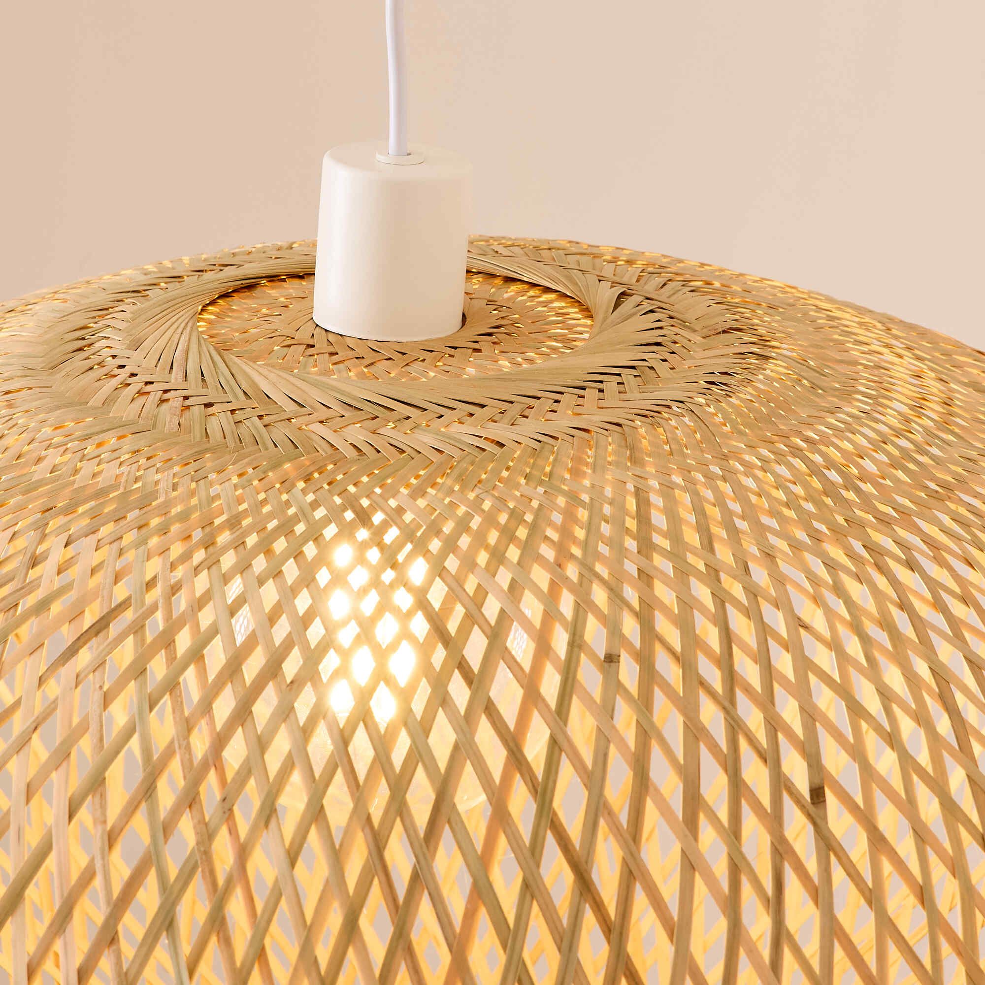 Suspension BOLLA bambou naturel/blanc Ø60cm