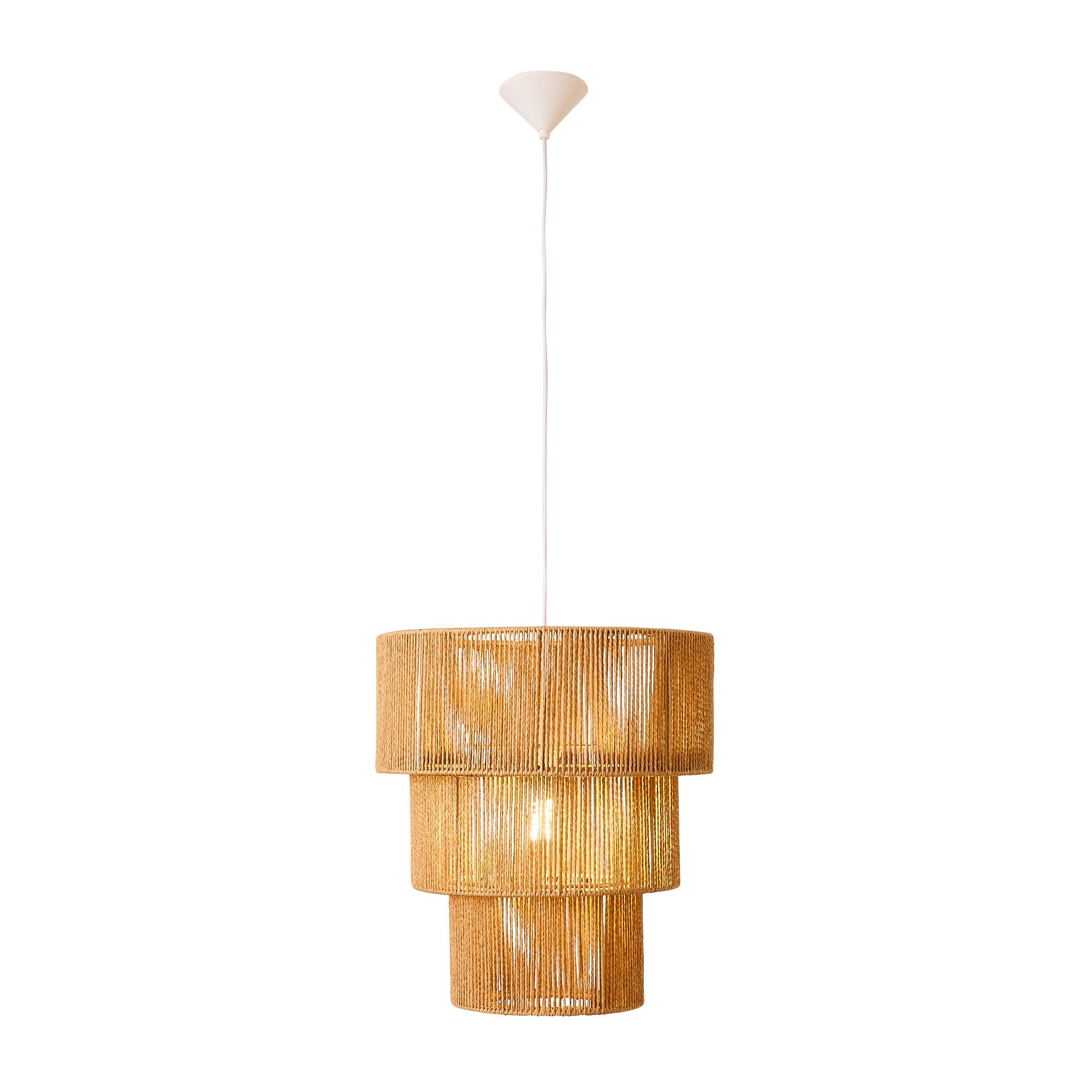 Suspension DELTA corde papier blanc/naturel Ø40cm