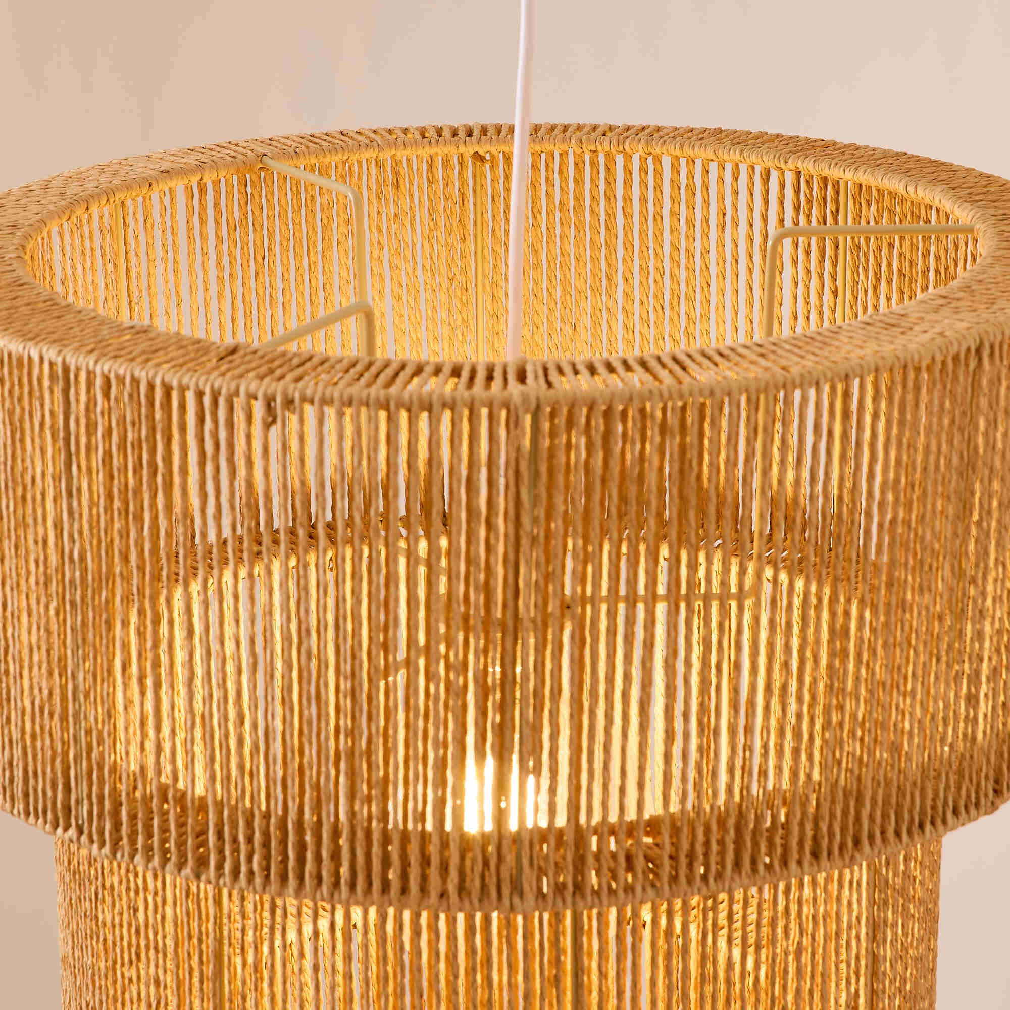 Suspension DELTA corde papier blanc/naturel Ø40cm