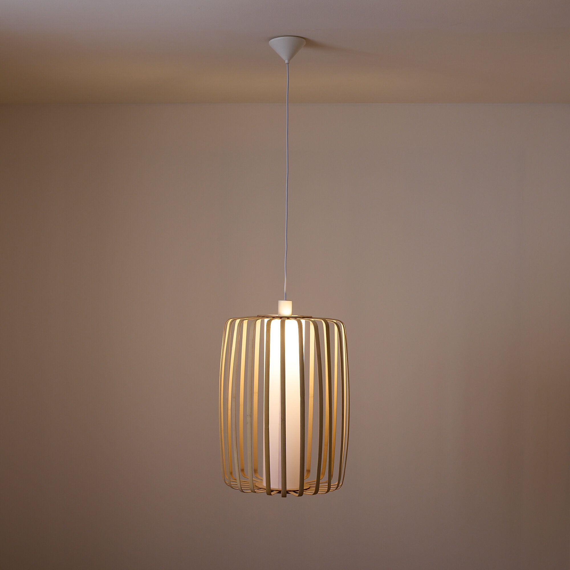 Suspension DRAGON bambou naturel/blanc Ø40cm