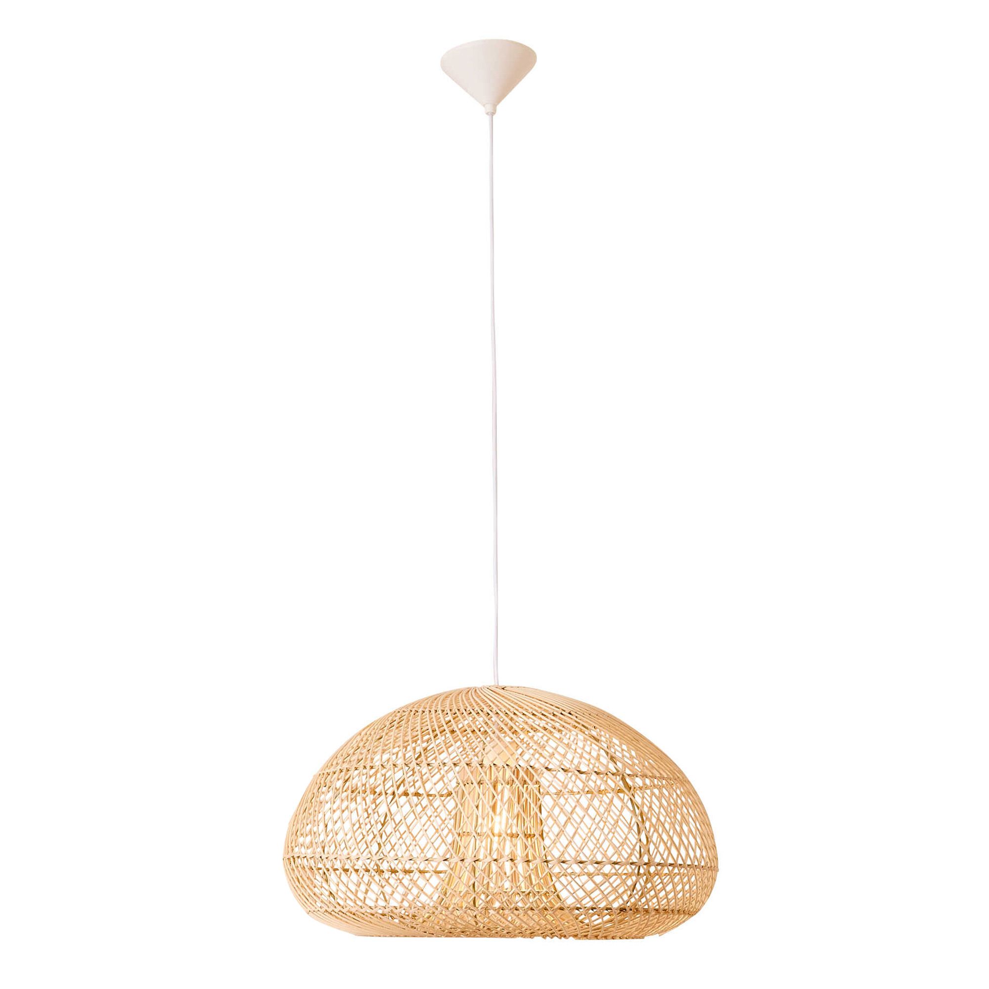 Suspension DALAT  rotin naturel/blanc Ø60cm