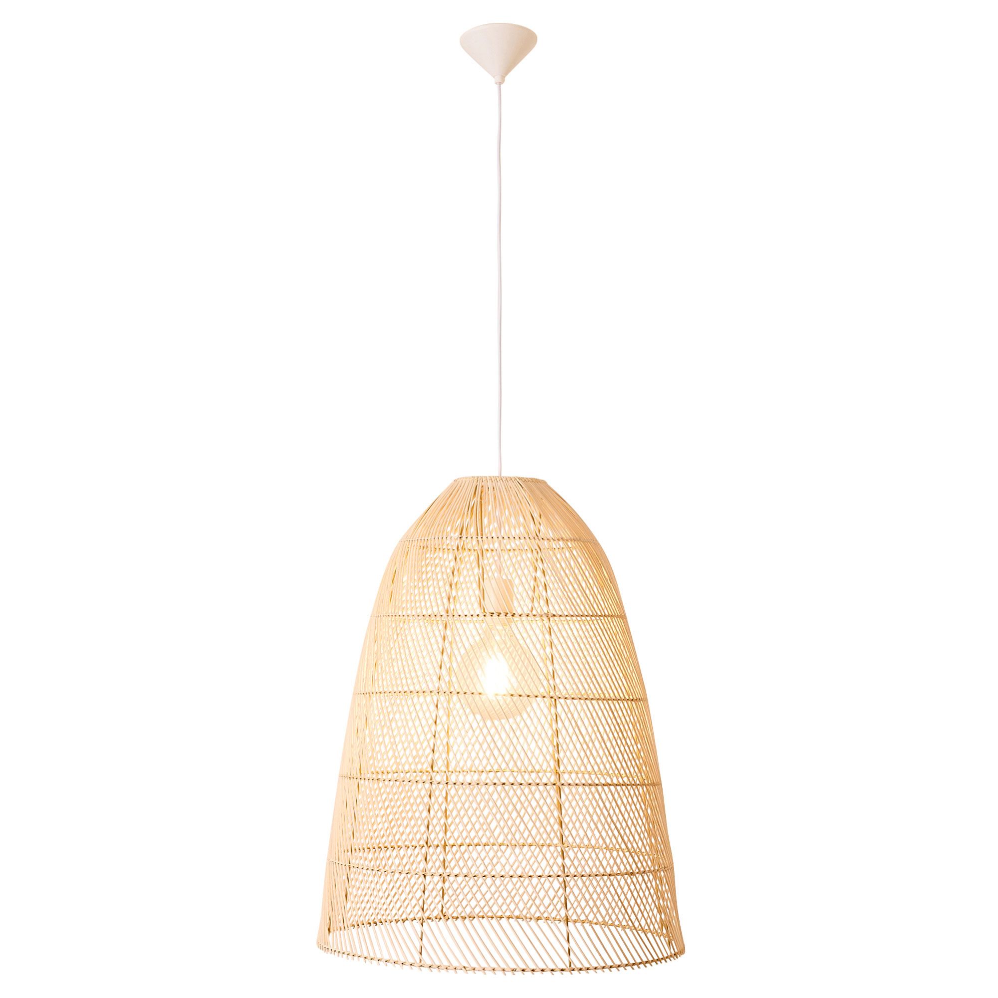 Suspension HARRY rotin naturel/blanc Ø70cm