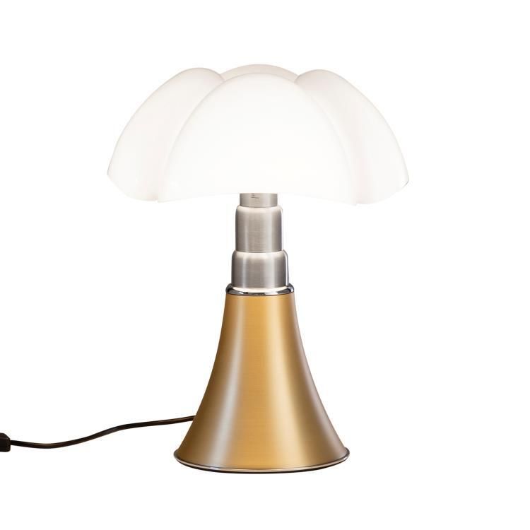 Lampe LED dimmable PIPISTRELLO MEDIUM laiton satiné H50-62cm