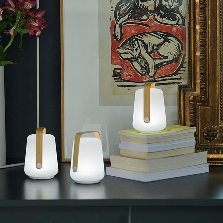 Lampe LED BALAD nomade bambou/blanc H38cm