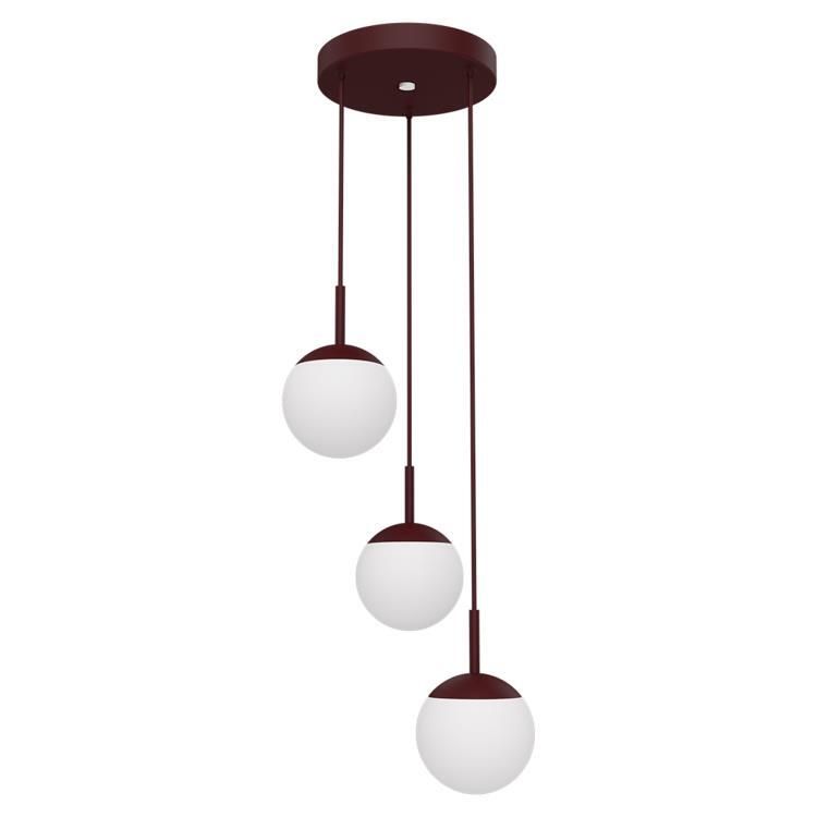 Suspension extérieure LED MOOON! verre cerise noir Ø25cm