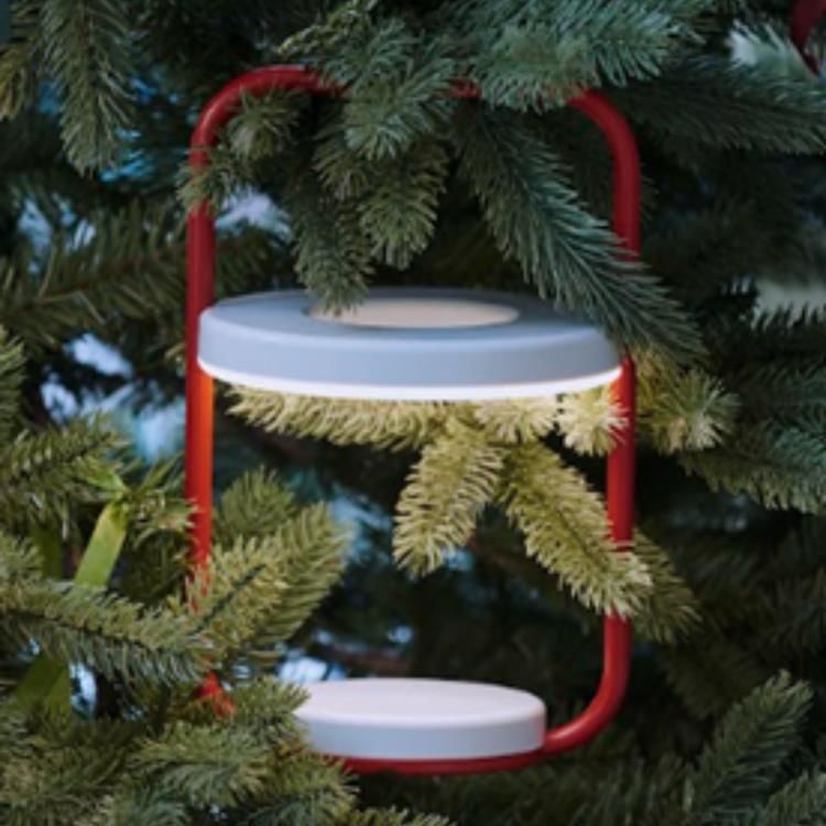 Lampe d'extérieur LED ULLI nomade coquelicot/blanc H30cm