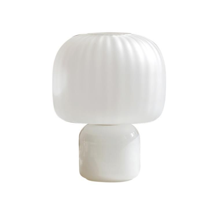 Lampe à poser LOULOU verre teinté et dépoli blanc H30cm