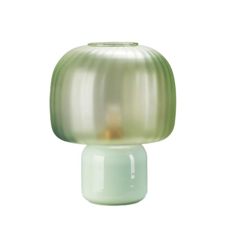 Lampe à poser LOULOU vert/blanc verre teinté et dépoli H30cm