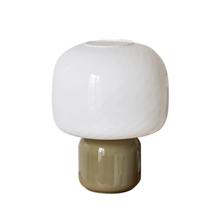 Lampe à poser LOULOU marron verre teinté et dépoli H30cm