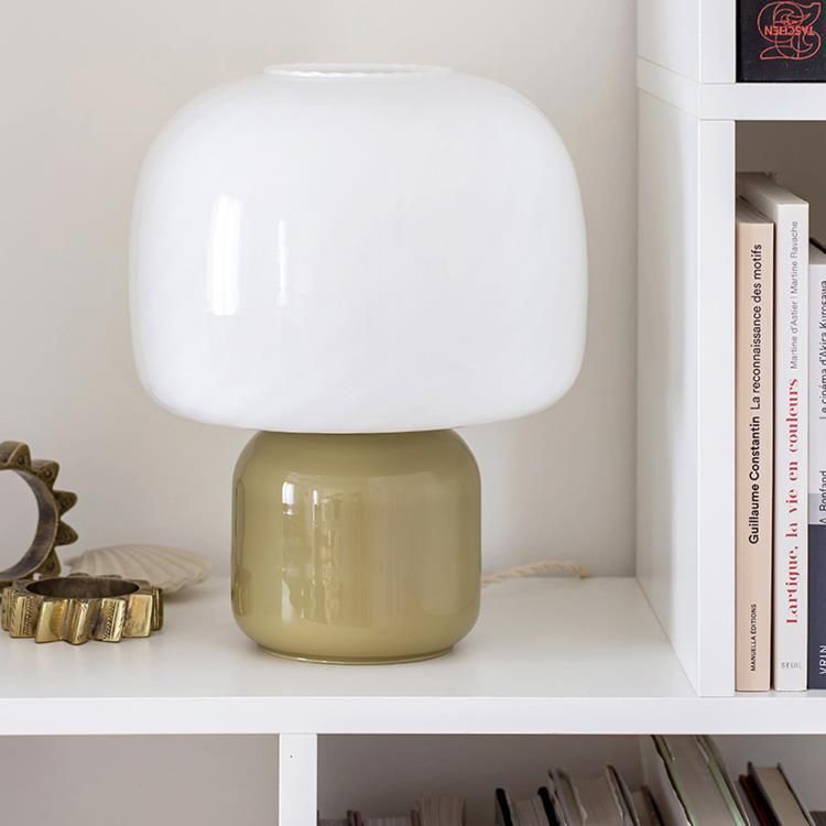 Lampe à poser LOULOU verre teinté et dépoli H30cm