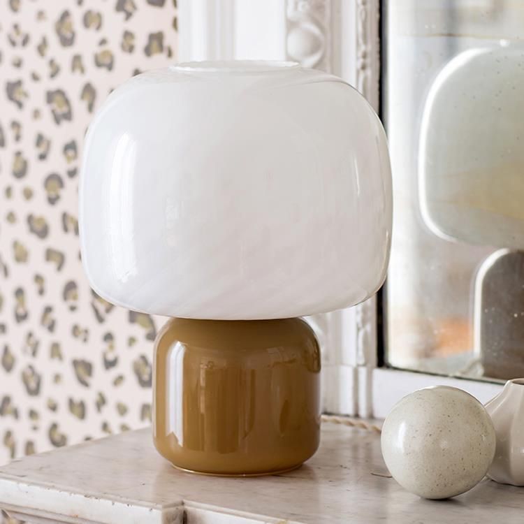 Lampe à poser LOULOU verre teinté et dépoli H30cm