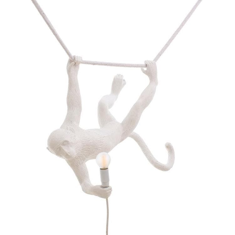 Suspension MONKEY résine blanc 59cm