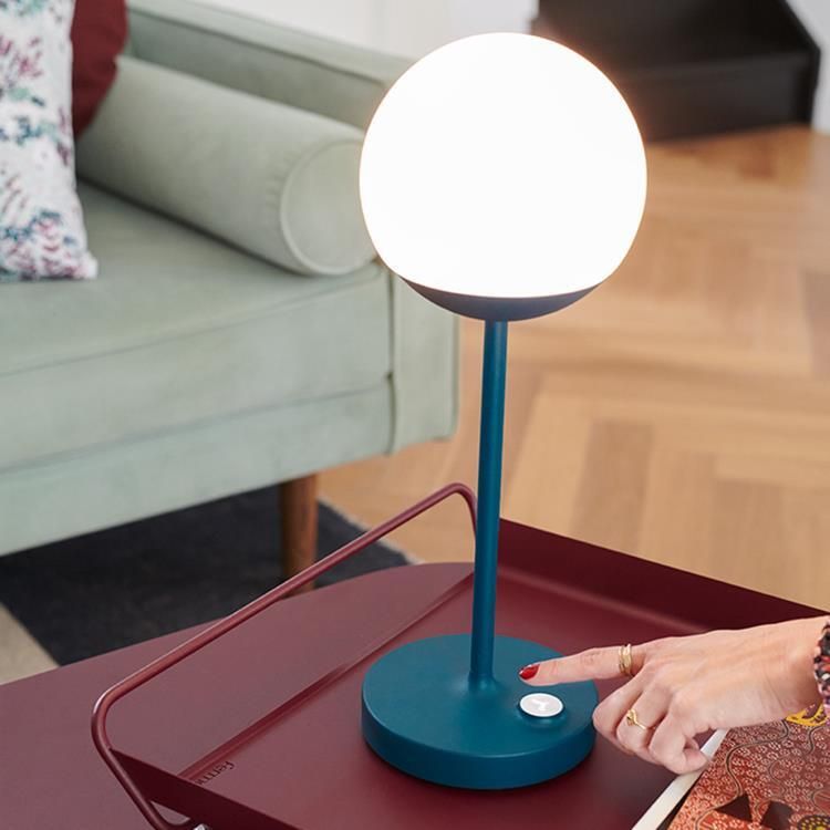 Lampe extérieure LED MOOON! nomade bleu H40cm