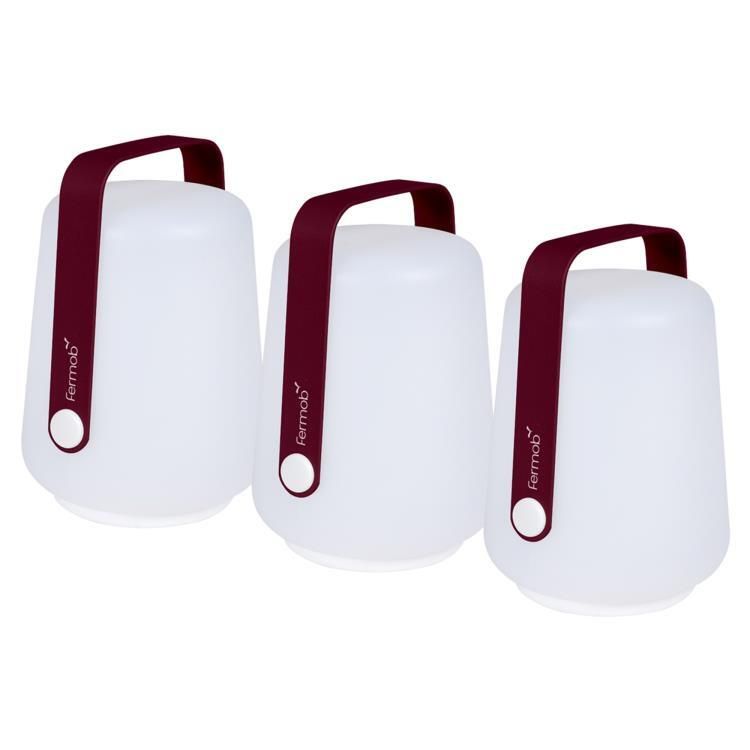 Lot de 3 lampes nomade BALAD cerise H12cm
