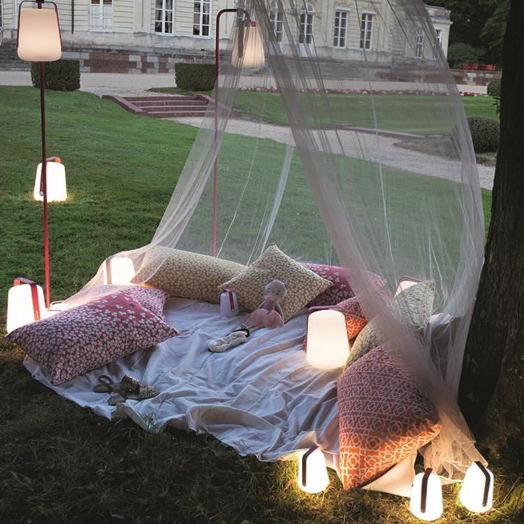 Lot de 3 lampes nomade BALAD cerise H12cm