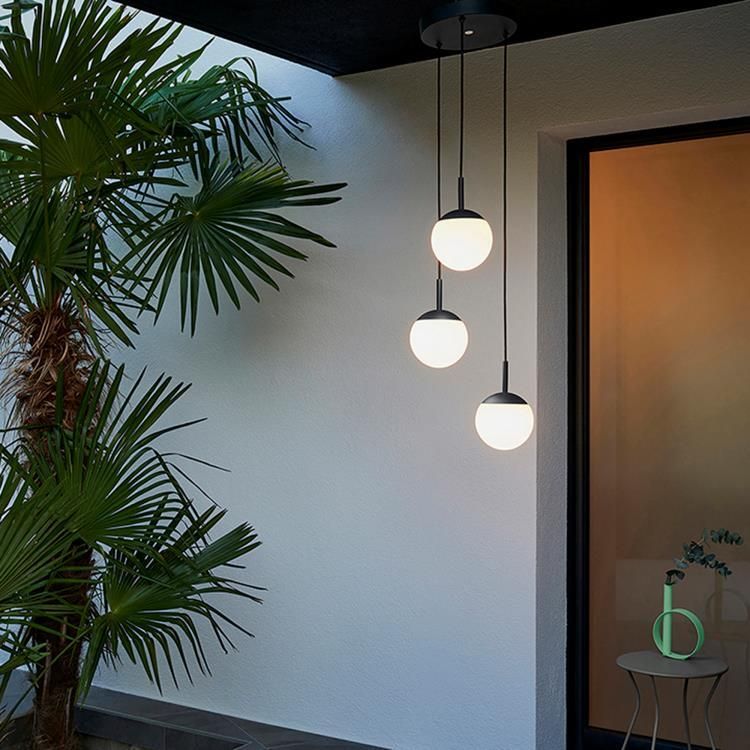 Suspension extérieure LED MOOON! 3L Métal carbone/verre Ø27cm