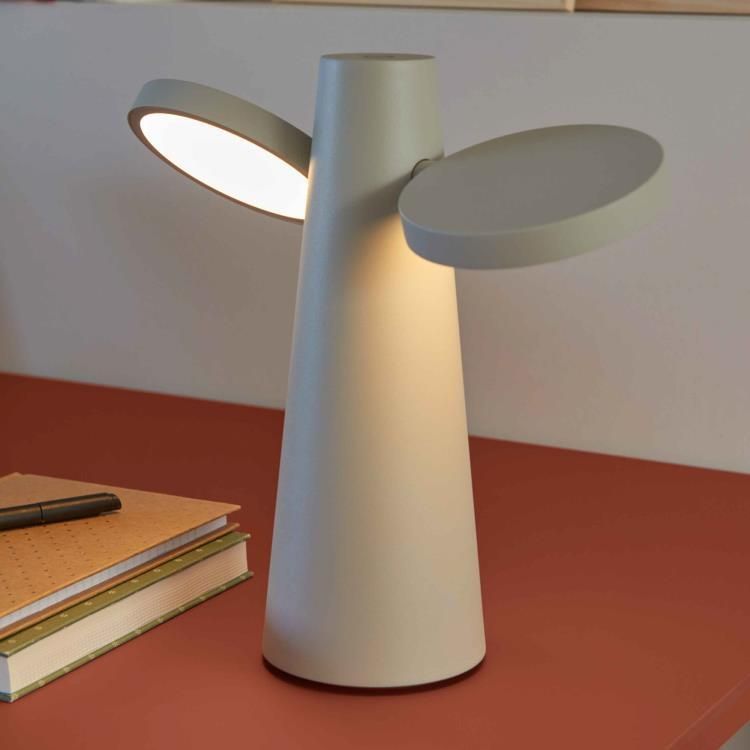 Lampe à poser d'extérieur OTO sans fil 2L dimmable gris H27cm