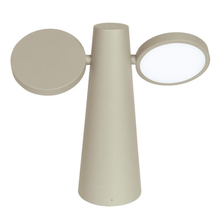 Lampe à poser d'extérieur OTO sans fil 2L dimmable gris H27cm