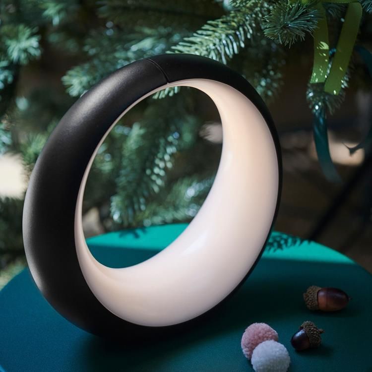 Lampe LED HOOPIK dimmable sans fil réglisse noir Ø24cm