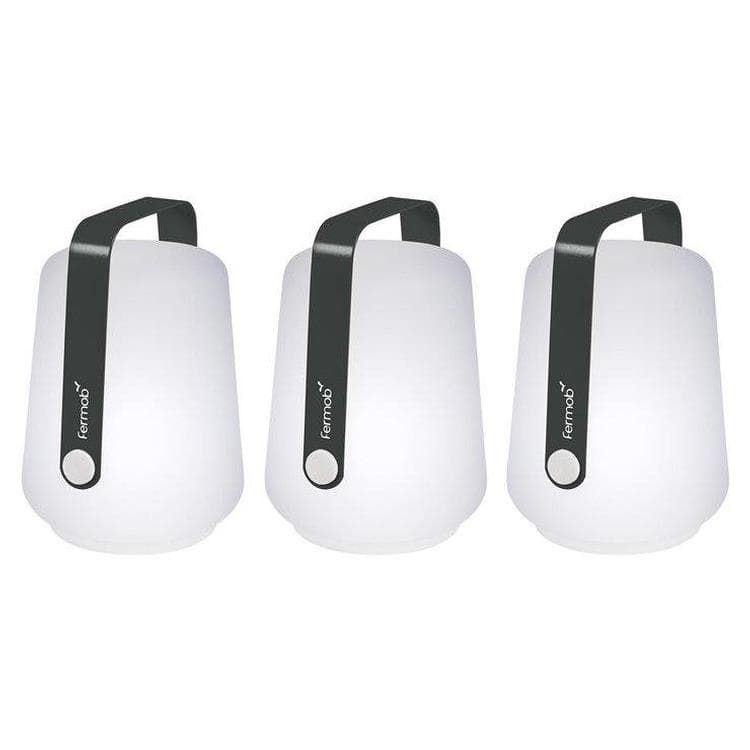 Lot de 3 lampes nomade BALAD gris H12cm