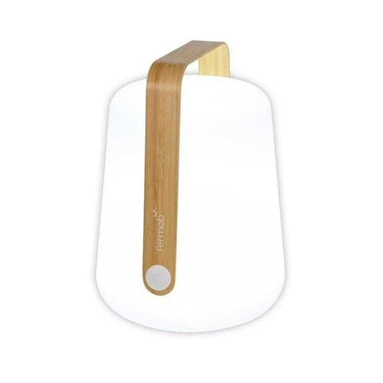 Lampe d'extérieur LED BALAD nomade polypropylène blanc/bambou H25cm